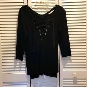 Redhaute Black Sexy V-Neck Sweater Sz S